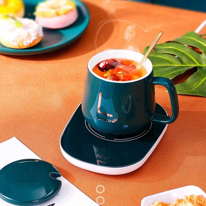 極簡桌搭美學｜55℃恆溫暖心杯墊 (USB供電，暖飲隨時享)