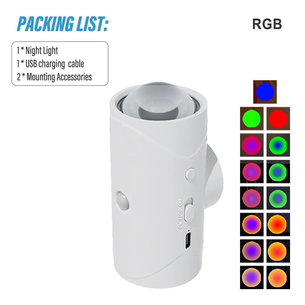 極簡居家美學｜RGB 磁吸感應氛圍壁燈 (漸變呼吸/無極調光)